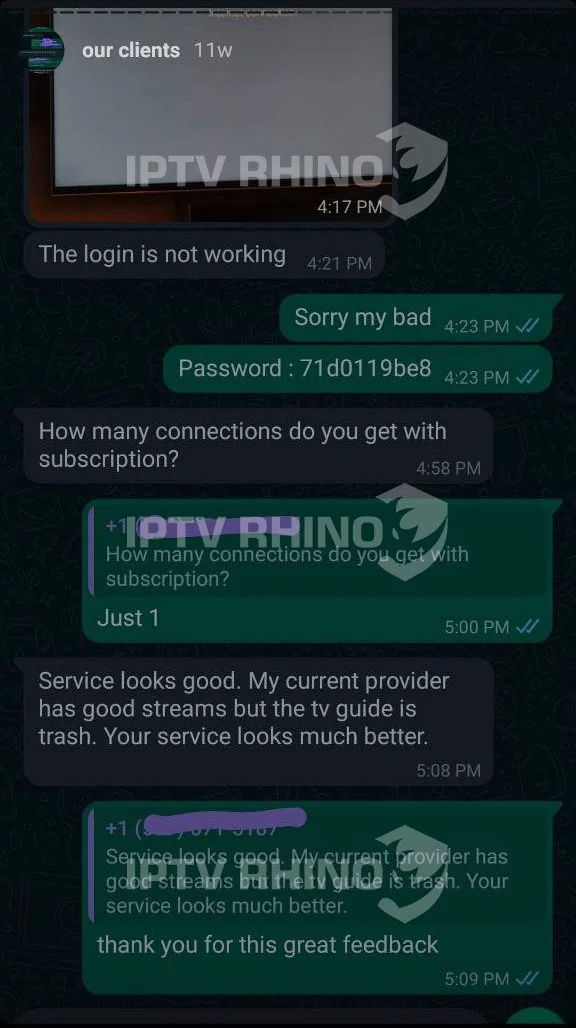 IPTV Rhino Customer Testimonials - Trusted IPTV Provider